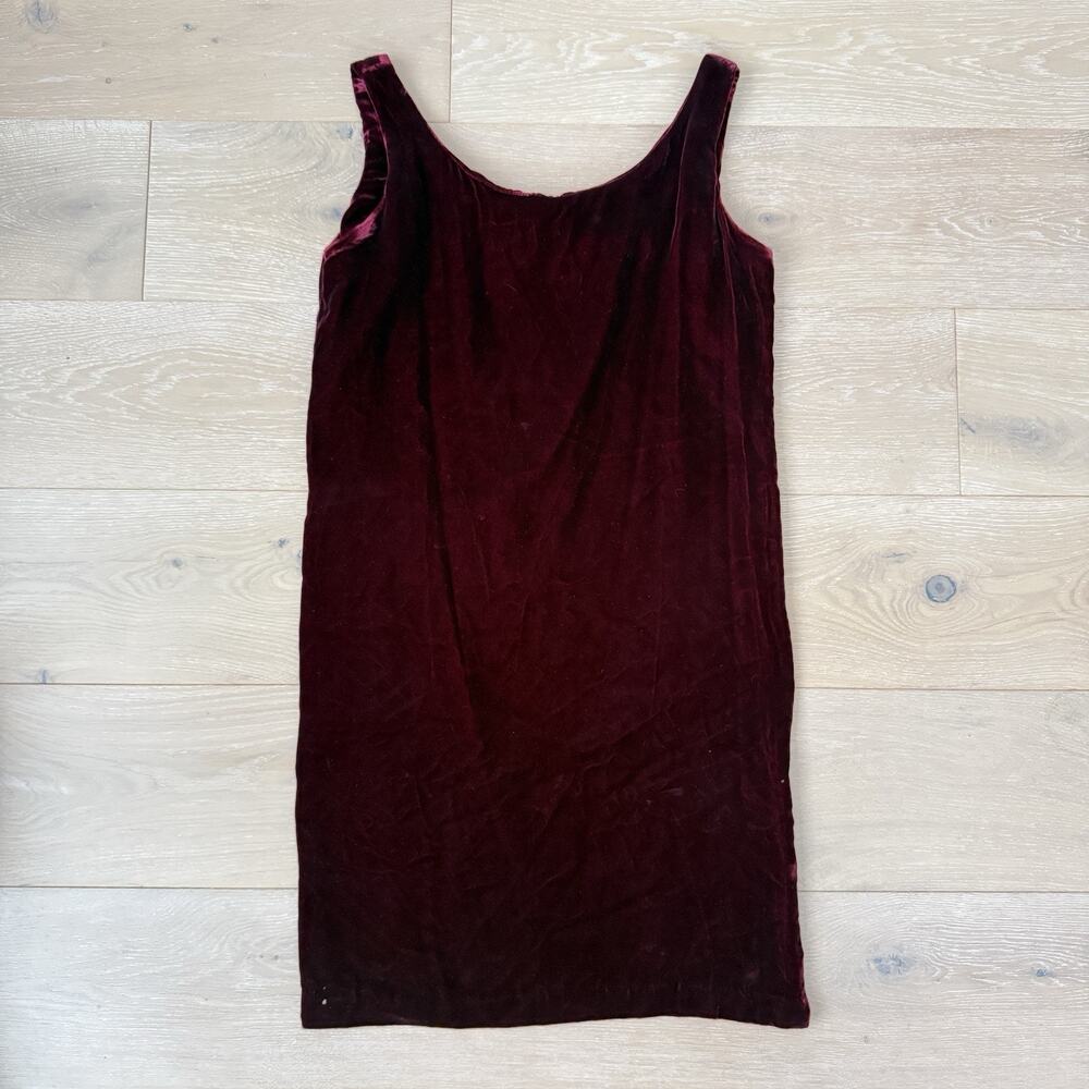 90s Whimseygoth Velvet Wine red Slip Sheath Dress Women's 8 Burgundy Witchy Vamp